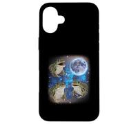 Three Frogs Howling At The Moon Weird Meme Frog Case for iPhone 16 Plus