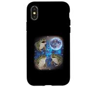Three Frogs Howling At The Moon Weird Meme Frog Case for iPhone X/XS