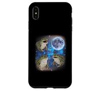 Three Frogs Howling At The Moon Weird Meme Frog Case for iPhone XS Max