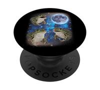 Three Frogs Howling At The Moon Weird Meme Frog PopSockets Adhesive PopGrip