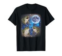 Three Frogs Howling at The Moon Weird Meme Frog T-Shirt