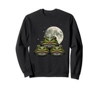 Three Frogs Under Full Moon Night Sky Magic Sweatshirt