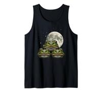 Three Frogs Under Full Moon Night Sky Magic Tank Top