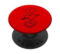 Three Fun Hand-Drawn Black Hearts Cute Valentine Favorite PopSockets Adhesive PopGrip