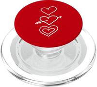 Three Fun Hand-Drawn White Hearts A Cute Valentine Favorite PopSockets PopGrip for MagSafe