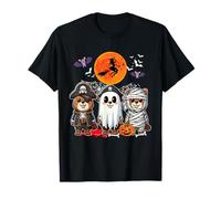 Three Funny Beavers Costume Pirate Boo Mummy Halloween Kids T-Shirt