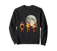Three Funny Chickens Under The Full Moon Night Sky Sweatshirt