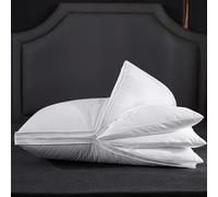 Three Geese Adjustable Layer Goose Feather Pillow,Assemblable Bed Pillow,100% Soft Organic Cotton Cover,Good for Side and Back Stomach Sleeper, Queen Size,Packaging Include 1 Pillow1