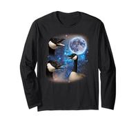 Three Geese Howling at The Moon Weird Meme Goose Long Sleeve T-Shirt