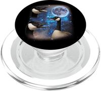 Three Geese Howling At The Moon Weird Meme Goose PopSockets PopGrip for MagSafe