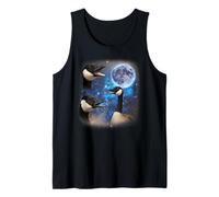 Three Geese Howling at The Moon Weird Meme Goose Tank Top