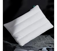 Three Geese Luxury Flat Thin Goose Feather Down Pillows Standard Size, 3" Height, 100% Cotton Cover, Medium Firm Hotel Collection Ultra Slim Thin Bed Pillows, Machine Washable, 18 x 26 Inches