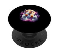 Three Geese Moon Funny Goose Howling At The Moon Parody PopSockets Adhesive PopGrip