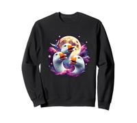 Three Geese Moon Funny Goose Howling At The Moon Parody Sweatshirt