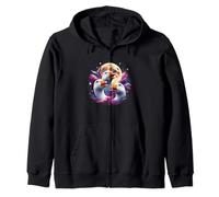 Three Geese Moon Funny Goose Howling At The Moon Parody Zip Hoodie