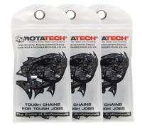 Three Genuine Rotatech Chainsaw Chains Fit Stihl Chainsaw MS170 12" Bar, 3/8" Low Profile Pitch, 1.1mm Gauge, 44 Drive Links Semi-Chisel, Low Kickback for Arborists, Farmers, and Home Owners