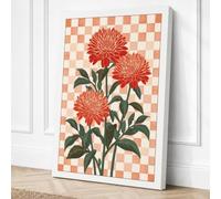 Three Gerbera Daisies Canvas Wall Art Print 30x20 Inch (76 x 51 cm)