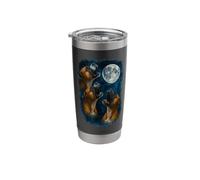 Three German Boxer Howling At The Moon 3 Boxer Moon Stainless Steel Insulated Tumbler