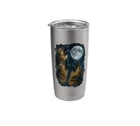 Three German Shepherd Howling at The Moon 3 German Shepherd Stainless Steel Insulated Tumbler