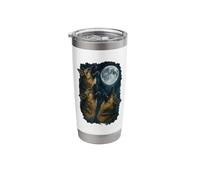 Three German Shepherd Howling at The Moon 3 German Shepherd Stainless Steel Insulated Tumbler