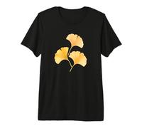 Three Ginkgo Leaves Watercolor Illustration Premium T-Shirt