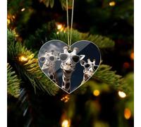 Three Giraffes Wearing Sunglasses Acrylic Christmas Ornaments - Love Christmas Tree Decorations Ornament, Winter Holiday Keepsake Pendant for Fireplace, Mantel, Wreath Holiday Party Decor