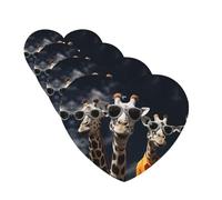 Three Giraffes Wearing Sunglasses Car Air Fresheners 4 Pcs Funny Hanging Car Air Fresheners Cute Long Lasting Scented Mirror Hanging Decoration Ornaments Gift For Men Women Heart Shape