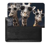 Three Giraffes Wearing Sunglasses Passport Holder,Compact Lightweight Waterproof Passport Cover, Portable Stylish Travel Wallet Accessories for Women Men