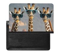 Three Giraffes Wearing Sunglasses Passport Holder ID Card Protector Case Holder Travel Pack Unisex-adult Waterproof Passport