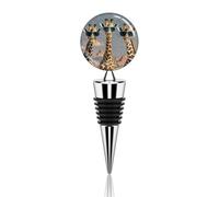 Three Giraffes Wearing Sunglasses Wine Stoppers Leak Proof Beverage Bottle Sealer Zinc Alloy Wine Bottle Corks Decorative Bottle Stopper for Champagne Winter Xmas Party Supplie