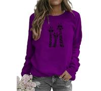 Three Glasses Giraffes 3D Print Women's Long Sleeve O-Neck Pullover Fall Tops Animal Giraffes Y2K Casual Clothes