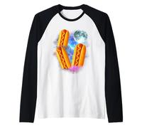 Three Glizzy Moon | Funny 3 Howling Hotdogs Cursed Meme Raglan Baseball Tee