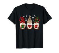 Three Gnome Shirt for Women Buffalo Leopard Christmas Pajama T-Shirt