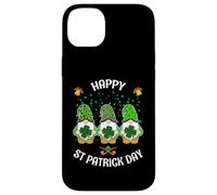 Three Gnomes Holding Shamrock Buffalo plaid St Patrick's Day Case for iPhone 14 Plus