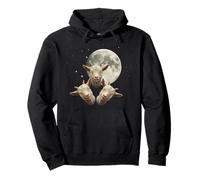 Three Goat Moon Under The Full Moon Night Sky Pullover Hoodie