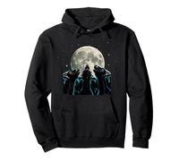 Three Goats Howling At The Full Moon Cosmic Pullover Hoodie