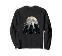 Three Goats Howling At The Full Moon Cosmic Sweatshirt