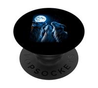 Three Goats Howling At The Full Moon Night PopSockets Adhesive PopGrip