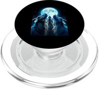Three Goats Howling At The Full Moon Night Sky PopSockets PopGrip for MagSafe