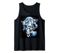 Three Goats Under Full Moon Night Sky Capricorn Meme Tank Top