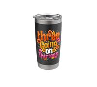 Three Going On Thirteen 3rd Birthday Girl Threenager Stainless Steel Insulated Tumbler