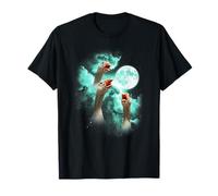 Three Goose Howling at The Moon tie dye Green T-Shirt