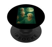 Three Granny Moon 3 Old Ladys Retro Howling Cursed Meme PopSockets Adhesive PopGrip