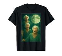 Three Granny Moon 3 Old Ladys Retro Howling Cursed Meme T-Shirt