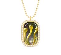 Three Green Snakes Custom Photo Necklace Personalized Picture Pendant Memory Jewelry for Women