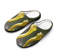 Three Green Snakes Men's House Slippers Memory Foam Washable Cotton Slip on Home Shoes