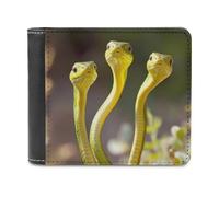 Three Green Snakes Small Billfold Wallet Front Pocket Card Holder Slim Passport Purse for Men Women