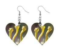 Three Green Snakes Women's Wooden Earring Drop Dangle Earrings Pendant Jewelry Love