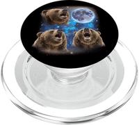 Three Grizzly Bears Howling At The Moon Weird Meme Grizzly PopSockets PopGrip for MagSafe