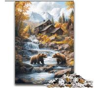 Three Grizzly Bears Jigsaw Puzzles for Adults 2000 Piece, Educational Games DIY Toys with Matching Poster And Trivia Sheet for Age 14+ (70x100cm)